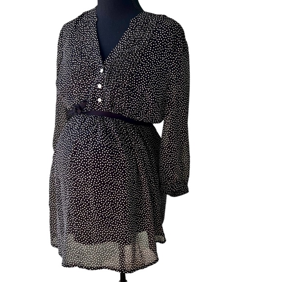 Motherhood Maternity black/white dot blouse with camisole size Med NWT - Picture 7 of 16